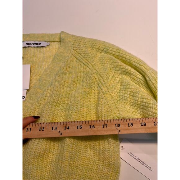 NWT Rumored Frenchie Cardigan Sweater in Limon Sz Large - Picture 5 of 7
